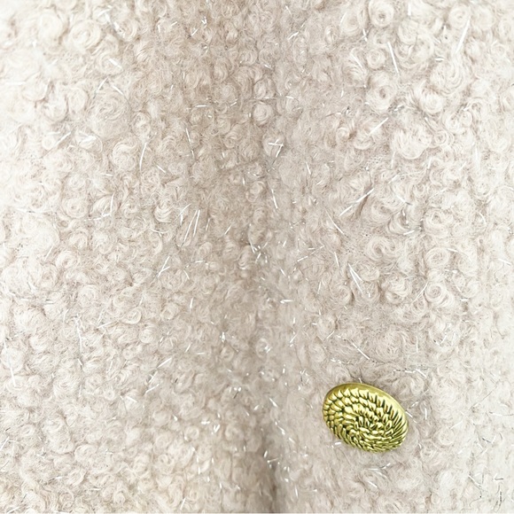 BCBGMaxazria XL Dusty Pink Boucle Coat with silver threading and gold buttons - Picture 6 of 6